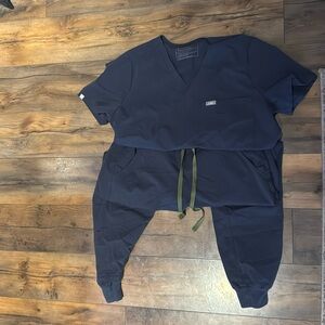 Figs dark blue scrubs set